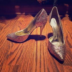 Carlos glitter sparkle 4” heels, size 8.5